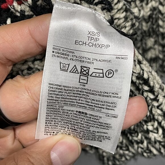 GapBody Womens XS/S Black & White Open Front Knit Cardigan - Picture 3 of 5